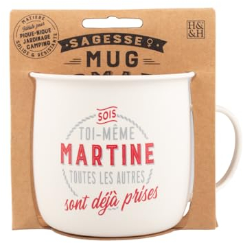 Mug Nomade - Mug à thé et café personnalisé Martine - Cadeau pour Femme, Couleurs Pastel.