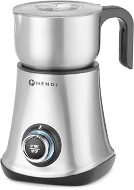 HENDI Elektrischer Milchaufschäumer, Barista, 6 Funktionen, Aufschäumen: 300ml, Erwärmen: 600ml, 500W, Edelstahl