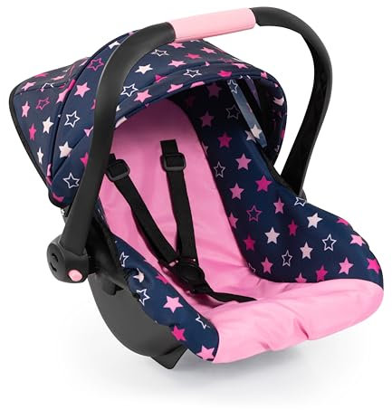 Bayer Design 67916AA Puppenautositz EasyGo, Puppensitz, Puppenzubehör, mit Gurt, Dach, verstellbarem Griff