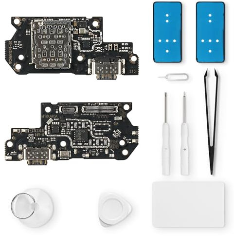 Eonpam Conector de Carga para Xiaomi Redmi Note 12 Pro+ Plus Puerto de Carga Reemplazo Conector con Auriculares Jack Micrófono + Kit de Reparación