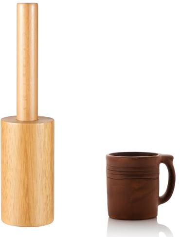 Moldes para Tazas de Cerámica, Moldes para Moldear Cerámica de Madera con Asa Herramienta para Dar Forma a Cerámica para Bricolaje Tazas Hechas a Mano Jarrones Arcilla (6,35cm, 312-340 ml)
