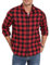 QUEZHU Chemise Flanelle Homme Chemise a Carreaux Homme a Manches Longues Hiver Chemise Coton Chaude Casual Regular Rouge XXL