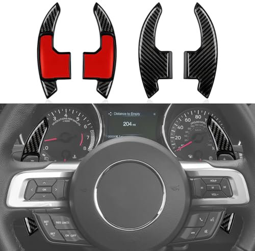 OYDDL 2PCS Lenkrad Schaltpaddel Verlängerung Schaltwippen Paddles Aufkleber Kompatibel mit Ford Mustang 2015 2016 2017 2018 2019 2020 Zubehör (Schwarz)