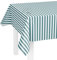 LILENO HOME Tischdecke abwaschbar als Meterware 240x140cm (Schnittkante) in Blockstreifen Aqua Motiv - Wachstuchtischdecke wasserabweisend ideal als Tischtuch o. Tischläufer für Bierzeltgarnitur