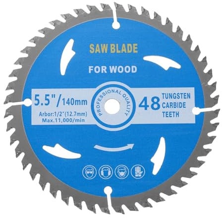 Kozelo Circular Saw Blade - [5-1/2-inch x 48 Teeth x 1/2 Arbor] Circular Metal Cutting Blade for Woodworking Plastic Use, 0.09-inch Kerf