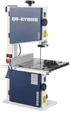 QD-KYOHO Band Saw, 10-Inch Bandsaw for Woodworking, 1515 & 3280 FPM Dual-Speed Bandsaw, 1/2 HP,120 V 5.3-Amp Motor, Band Saws with Double-Sided Fence Assembly, Steel Bandsaws with Miter Gauge