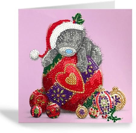CRYSTAL ART Bauble Bliss Tatty Teddy Card 18x18cm