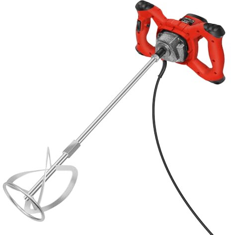 Máquina mezcladora de hormigón portátil, herramienta de agitación eléctrica 2600W, con velocidad de 6 velocidades, para mezclar lechada de cemento, mortero, revestimiento de color y perforación, color