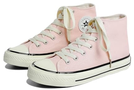 SIUSUMFO Chaussures De Toile Sneakers Adulte Baskets Femme Chaussures De Course Haute Chaussures Sport Décontractées Classic 36 EU Rose Clair
