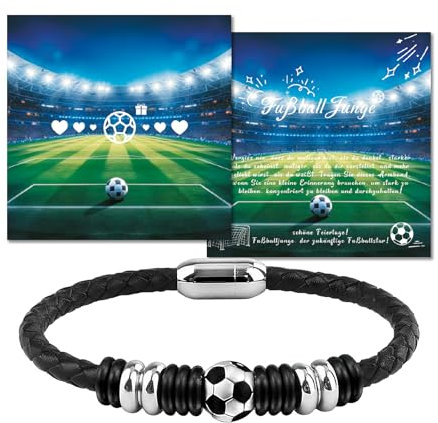 Astriva Fussball Armband Geschenke für 5/6/7/8/9/10/11/12 Kinder Junge Jungen, Fußball Armbänder Jungs für Geschenke Kindertag Kindergeburtstag (02)