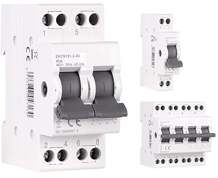 VNVTSMAI Interruptor de Transferencia Manual de Doble Potencia MTS for riel DIN, Interruptor de conmutación Modular, disyuntor de Enclavamiento, 1P, 2P, 4P, 40 A, 230 V, EKCS101(25A,1P 230V)