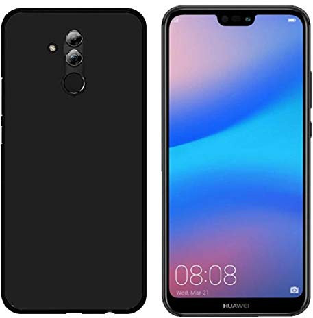 Todobarato24h Funda Compatible con Huawei Mate 20 Lite (6.3) Negra TPU Lisa Silicona Gel
