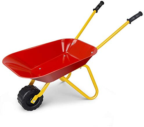 Nightcore Kids Wheelbarrow, Metal Construction Toys Kart, Red