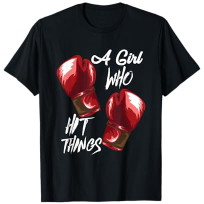 Boxen Frauen Geschenk Kickboxen Handschuhe Sport Girl Sport T-Shirt