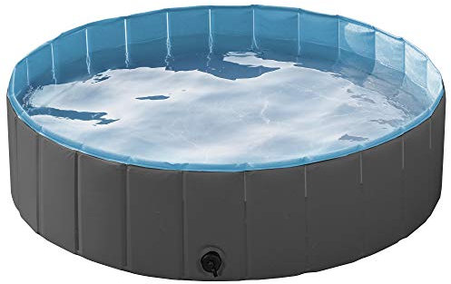 costoffs Foldable PVC Dog Paddling Pool Pet Swimming Pools for Puppy Bath Tub Indoor Outdoor 4 Colors M/L/XL/XXL (Black, L (120 x 30 cm))
