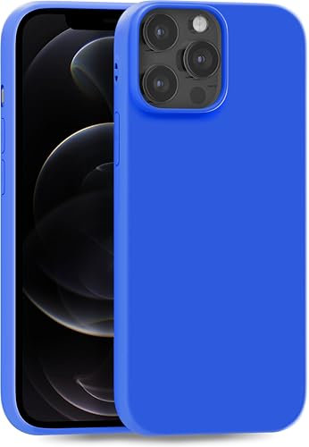 MyGadget Hülle kompatibel mit iPhone 12 Pro Max - robuste Handyhülle TPU Case Slim Silikonhülle - Back Cover Kratzfest Schutzhülle matt Königsblau