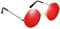 Komonee Lennon Style Red Flat Lens Round Retro Classic Sunglasses Vintage Hippy Tea Shades Unisex Steampunk UV400 Protection