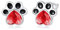 Pfoten Ohrstecker 925 Sterling Silber Hundepfote Ohrstecker Paw Print Ohrstecker Tier Ohrringe Hypoallergene Ohrstecker Geschenk Schmuck für Damen Mädchen (Rot)