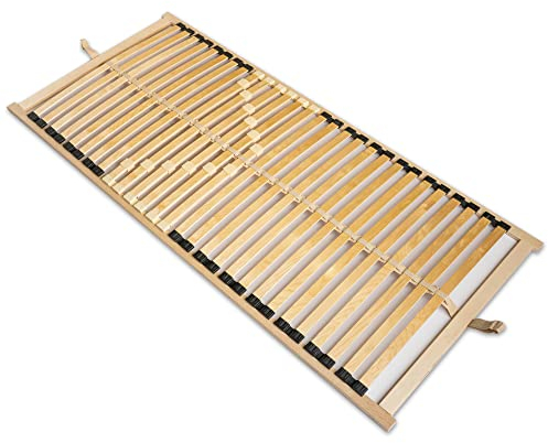 WOODRAM Lattenrost Profi-Frame Slim 120x200cm für Bett I Hochwertiger Bettgestell 28 Gebogene Birken I Lattenroste Holzlatten Klappbar Bestimmt für Feder- sowie Schaummatratzen. (Single, 120x200)