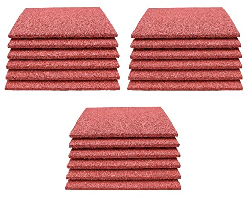 18 x Rot 50x50x4cm Fitnessmatten Boxsack Hanteltraining Indoor Fallschutzmatten Fallschutzplatten Gummimatten