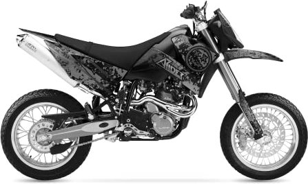 ARider Decorazione (adesivo) adatta per KTM LC4 640 2005-2007 | Smiley Edition (grigio)