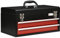 DURHAND 2 Drawer Tool Chest, Lockable Metal Tool Box with Ball Bearing Runners, Portable Toolbox, 460mm x 240mm x 220mm, Black