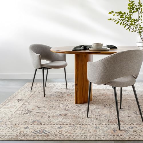 Livabliss x Becki Owens Davina Vintage Rug - Area Rugs for Living Room 200x275 cm, Bedroom - Scandi Neutral Rugs, Traditional Patterned Boho Style, Natural Easy Care Pile - Large Rug, Brown, Grey