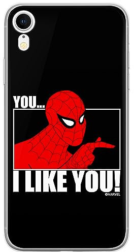 ERT GROUP mobile phone case for Iphone XR original and officially Licensed Marvel pattern Spider Man 034 optimally adapted to the shape of the mobile phone, case made of TPU