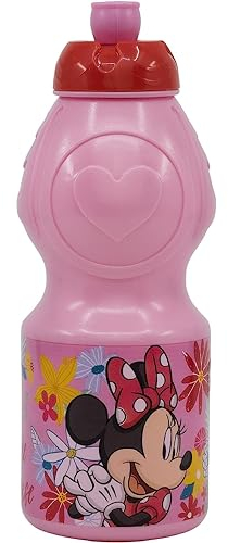 Borraccia Minnie Disney in plastica riutilizzabile BPA Free bottiglia con ciuccio per bambini capacità 400 ml