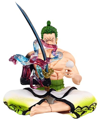 Tomicy Roronoa Zoro Figur, Anime Figur Anime Figuren Anime Heroes Figur PVC Super Figure Collection Figur Realistische Charakter Modell Ornamente Geschenke für Anime-Fans 19cm