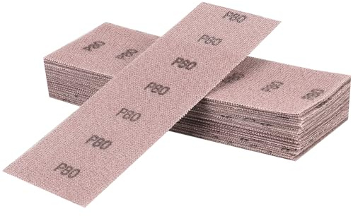 Sruhrak Netz Schleifstreifen 80 x 230mm，25 Stück Profi-Schleifgitter mit P80 Körnung, für Handschliff, Schwingschleifer und Handschleifblock