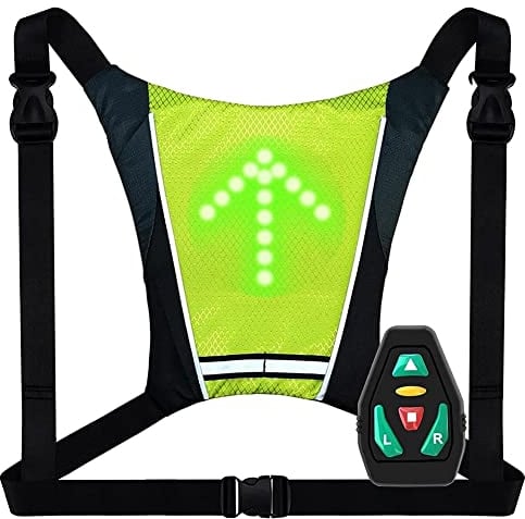 BYCUFF LED Fahrrad Wenden Signal Blinker Rucksack, LED Fahrrad Wenden Signal Blinker Weste, Wiederaufladbarer Reflektierender Rucksack mit Richtung Anzeige