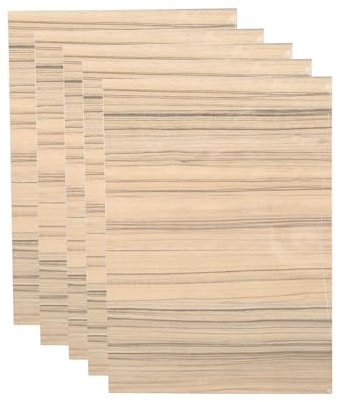 Dekaim Tavola artigianale,4 CONFEZIONI di compensato naturale tagliato al laser, formato A4, superficie con venature naturali di montagna, taglio CNC, artigianato fai-da-te (noce di Bassen)