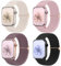 Mastten 4 Stück Geflochtenes Armbänder Kompatibel mit Apple Watch Armband 46mm 45mm 44mm 42mm 49mm, Elastisches Nylon Stoff Armband-Sport Solo Loop für iWatch SE Series 10 9 8 7 6 5 4 3 2 1 Ultra