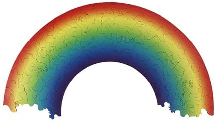 Cuteefun Rainbow Wooden Jigsaw Puzzle for Adults, Unique Shaped Difficult Hidden Animal Puzzle for Birthday Gift Father's Day Family Games