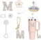 6PCS Personalized Tumbler Accessories for Stanley Cup, Straw Cover Cap, Initials Decorations, Letter Stickers, Letter Charms for Tumbler, Straw Cover Cap and Leak Stopper for Stanley Cup(M)