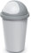 Monzana® Mülleimer Küche 50L mit Schiebedeckel 100% Recycelter Kunststoff Abfalleimer Büro Papierkorb Biomüll Gelber Sack Silber Grau