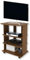 MOHOME Mobile Tv Legno MDF 3 Ripiani Mobiletto Noce Antico Carrello Porta Tutto Pavimento Televisore Console Videogiochi DVD Ruote Trasportabili Robusto Moderno
