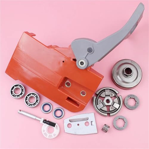 LALAL Cubierta de manija del tambor de la rueda dentada del embrague del freno de cadena compatible con la pieza de motosierra Husqvarna 50 51 55, kit de sello de aceite del cojinete del cigüeñal y la