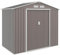 Outsunny Casetta da Giardino 2.5m² in Acciaio Zincato con Basamento e Prese d'Aria, Capanno Porta Attrezzi con Tetto Inclinato, Doppie Porte Scorrevoli Bloccabili, 213x130x185 cm, Grigio