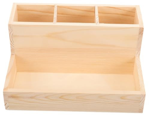 KAILIKETIY Wooden Makeup Organizer Manicure Tool Box Dust Brush and Makeup Storage Box for Vanity Table for Organization