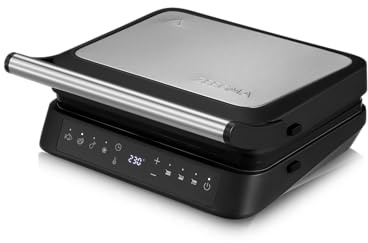 Zeegma Elektro-Kontaktgrill GRILL CHEF 3.0, 5 Programme Herausnehmbare Grillplatten Spülmaschinentauglich Einstellbare Temperatur Anzeige, Leistung 2000 W, Unabhängige Plattenheizung