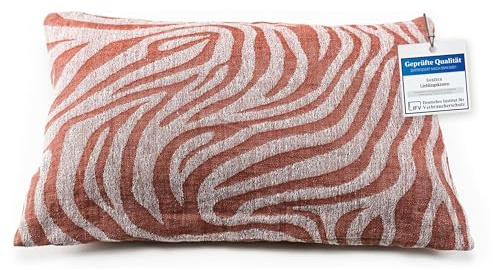 sositex | Coussin de sauna Zebra résistant à la chaleur lavable – Coussin de sauna appui-tête en lin et coton – Coussin de nuque confortable 43 x 26 cm pour spa, hamac, plage, pique-nique (marron