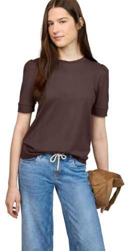 Damen T-Shirt mit Rundhals und Puffärmeln