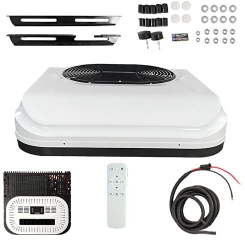 12 Volt 24 Volt DC Air Conditioner for RV Rooftop Unit 1800W Cooling Capacity Inverter Parking AC for Truck Camper Van Trailer Energy Efficient(Scroll Type,24V)