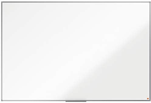 Nobo magnetisches Whiteboard aus Stahl, 120 x 180 cm, Aluminiumrahmen, Traditionelle Eckmontage, Inkl. Stiftablage, Weiß, Essence-Serie, 1905213