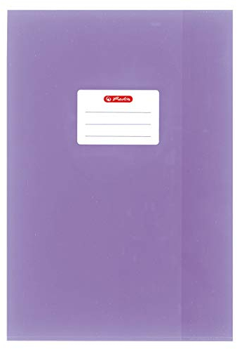Herlitz 5 Heftumschläge/Hefthüllen Din A4 / Baststruktur (Violett, 5er Pack | A4)
