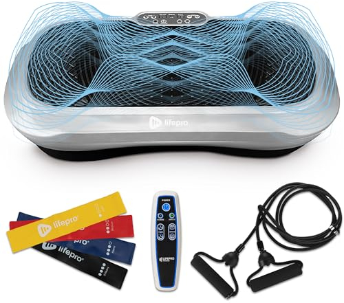 LifePro Waver Vibration Plate Exercise Machine for Full Body Workout, 99 Speed Levels, Resistance Bands, Remote, Home Fitness and Weight Loss Platform