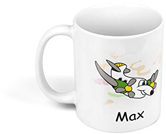 Kunststofftasse personalisierte Kinder Tasse mit riesiger Motivauswahl | Einschulung Schule Einschulungsgeschenk mit Motiv und Namen personalisierbar Flugzeug