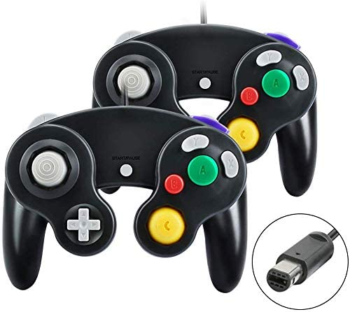 Yideng Gamecube Controller, 2er-Pack Classic Wired Gamecube-Controller Vibration Gamepad, Kompatibel mit Gamecube/Wii U/Wii/PC/Switch-Controller, schwarz